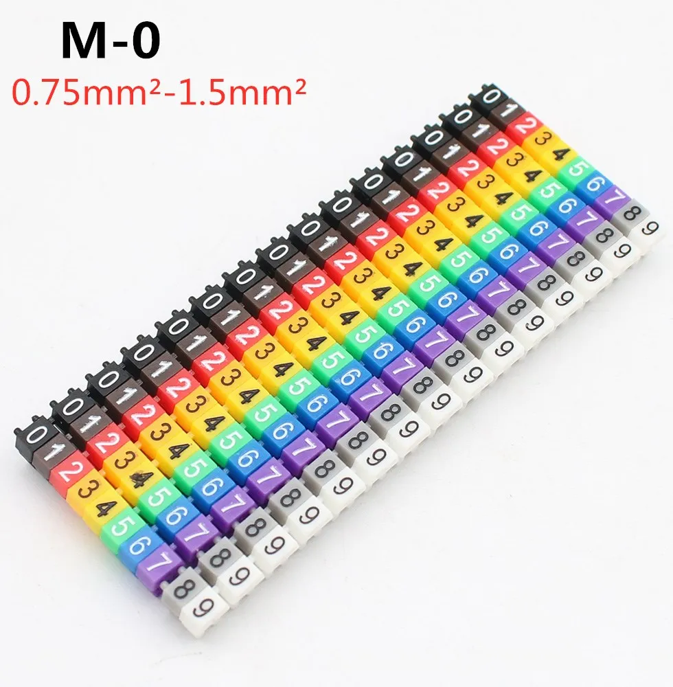 150 шт. Φ 0-9 0 75 мм2-1 5 мм 2 цветные арабские цифры M Type CAT 6 зажим фонарь от до 9 маркер