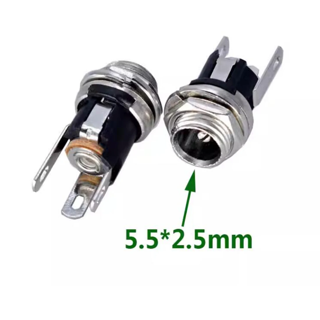 10 шт. DC025M DC5.5 * 2 1 мм 5 5*2 прямое гнездо источника питания с внутренней резьбой 7