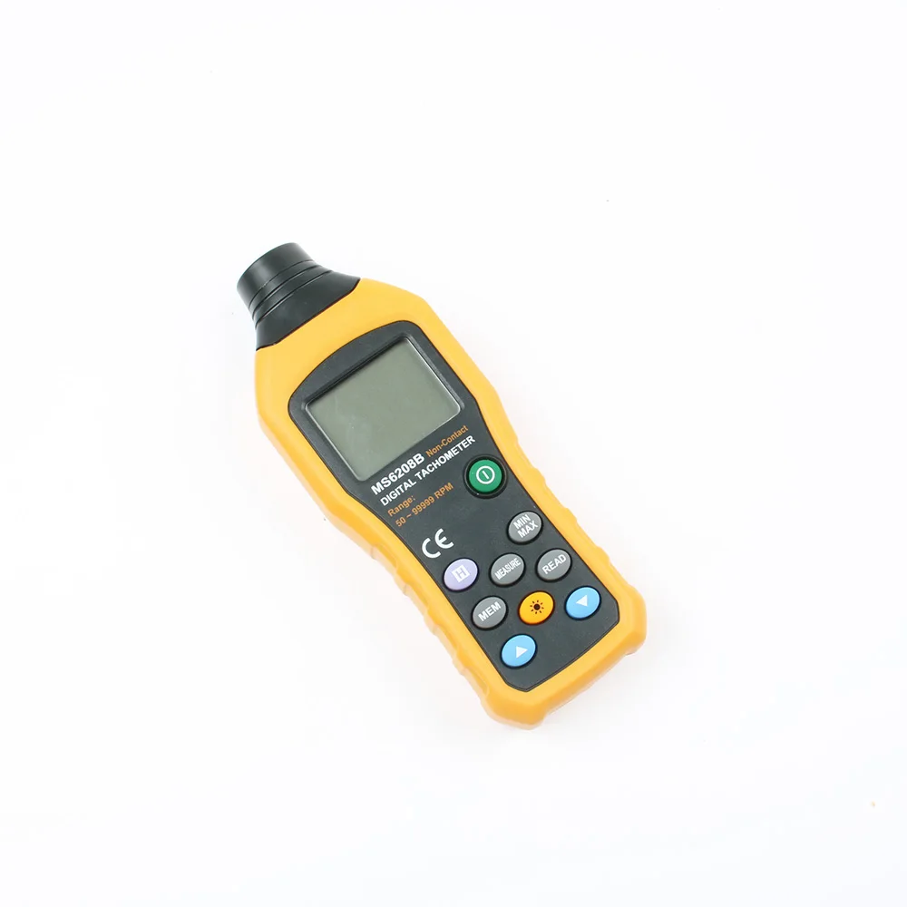 Бесконтактный цифровой тахометр MS6208B с стабильной производительностью 50 rpm--19999rpm