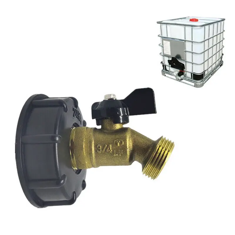 For 275-330 Gallon IBC Tote Tank Adapter 2" Fine BRASS Hose Faucet Valve Tool Garden Irrigation Water Connector |