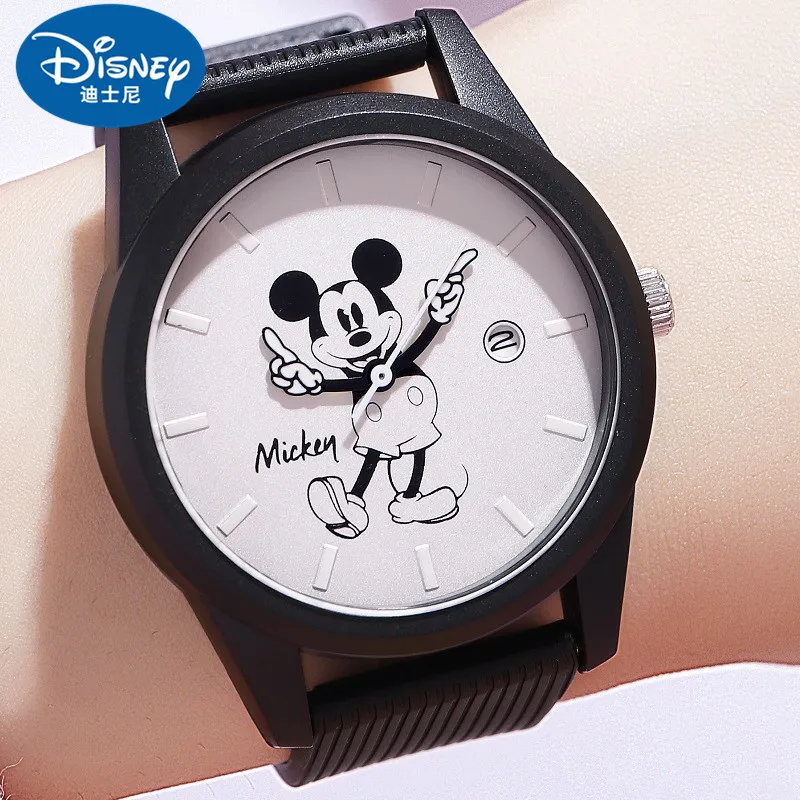 Оригинальные детские повседневные кварцевые наручные часы Disney с Микки Маусом