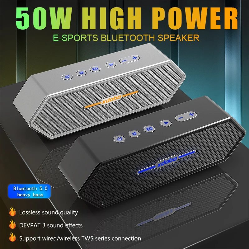 XDOBO 50 Вт высокомощная портативная игровая Bluetooth-Колонка TWS наружная