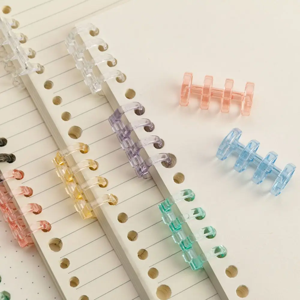 10Pcs 4-Ring Binding Spines Combs Loose Leaf Binder for Notebook Planners Photo Album Candy Color DIY Travel Diary Round Circle - купить по