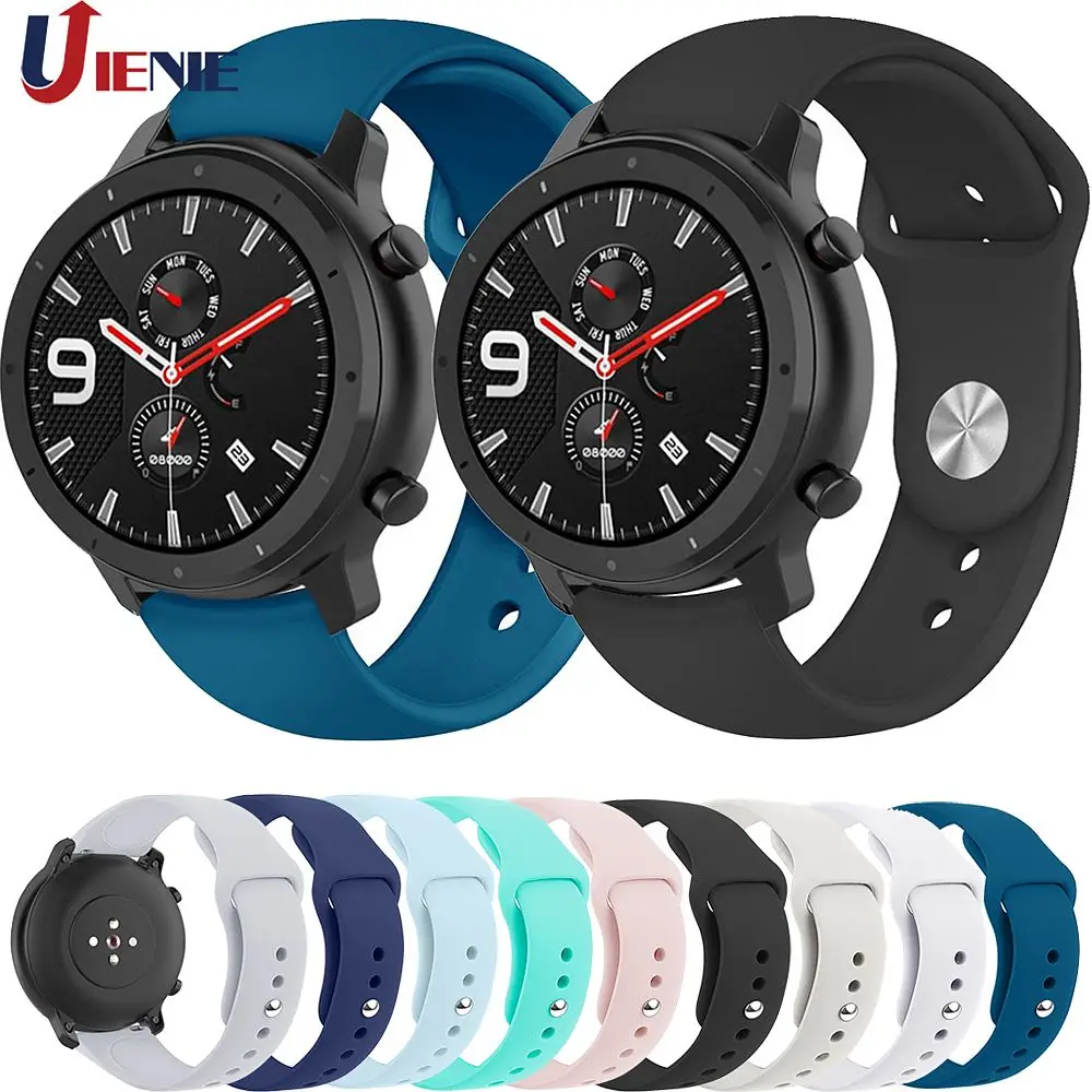 20мм 22мм силиконовый ремешок для часов Huami Amazfit GTR 42мм 47мм / Stratos 2 2S Smart Watch Bracelet Wristband HUAWEI GT on.