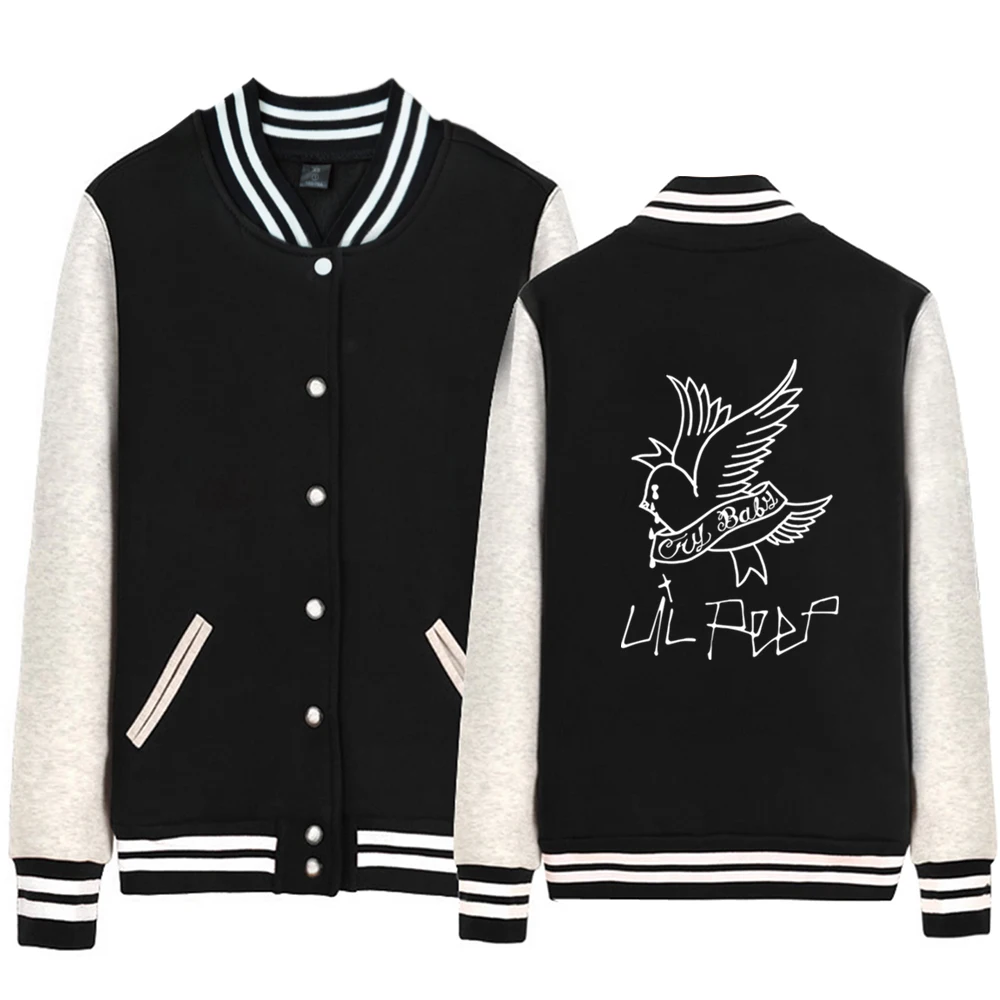 Фото Lil Peep Cry Baby Мужская куртка пальто для мальчиков однобортная бейсбольная флисовая Lil Peep Cry Baby Мужская куртка пальто для мальчиков однобортная бейсбольная флисовая