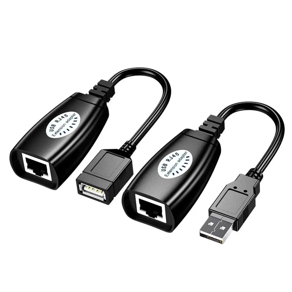 Сетевой кабель-удлинитель USB-RJ45 Разъем LAN Ethernet линейный адаптер 50 м усилитель