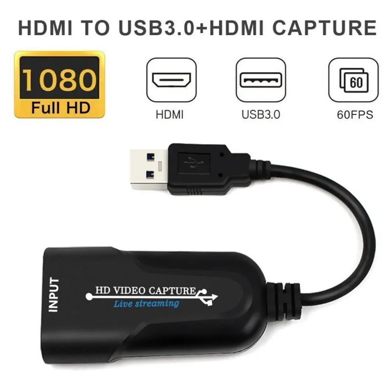 Захват HDMI в USB 3.0 Full HD 1080P - устройство для записи игр и видео в прямом эфире.