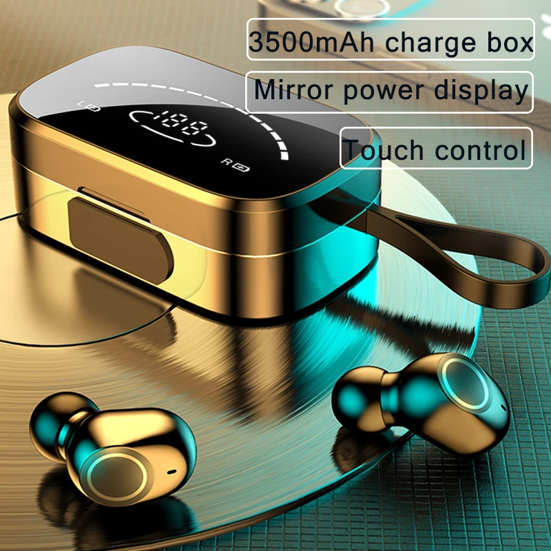 Беспроводные Bluetooth-наушники с микрофоном 3500 мА ч водонепроницаемые TWS спортивные