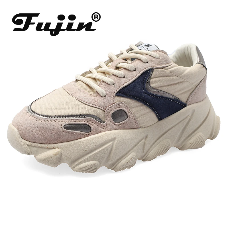 Женские кроссовки на платформе Fujin повседневные вулканизированной подошве