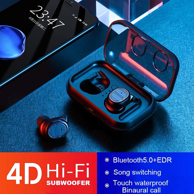 New HAOBA X3 Bluetooth V5.0 TWS Earphone Waterproof Wireless Stereo Earbud for XIAOMI iphone Phone With Charging Box Электроника