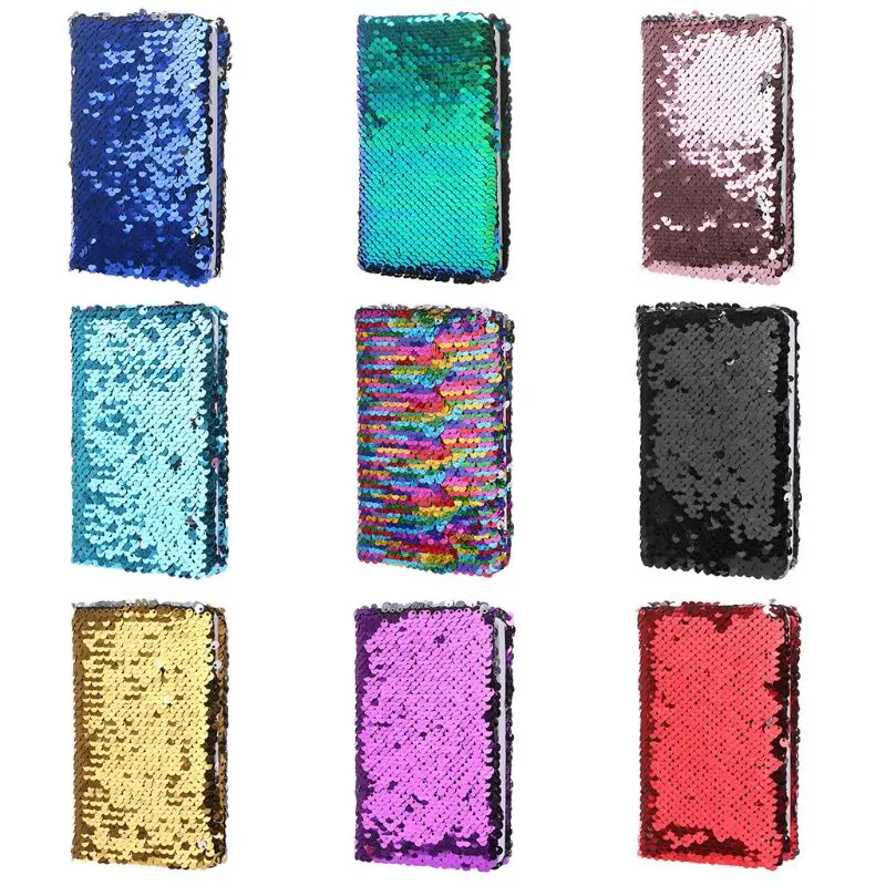 Тетрадь с блестками Creative Sequins Notebook Notepad Glitter Diary Memos Stationery Office Supplies на 78 листов.