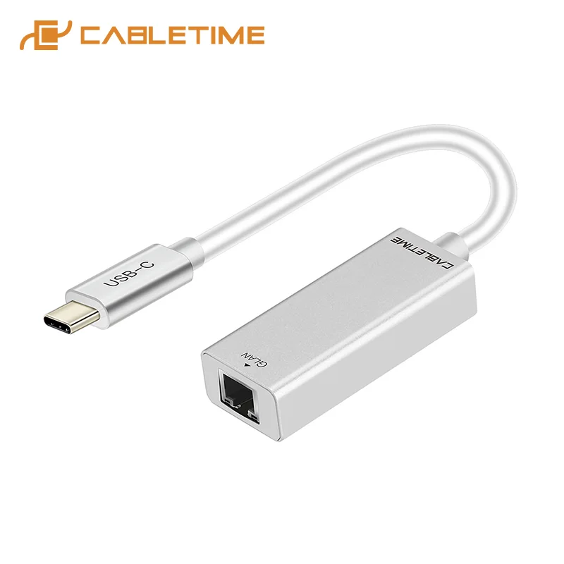 Адаптер CABLETIME USB C Ethernet 1000 Мбит/с к Сетевой карте RJ45 Lan 3 1 Type c Hub для Samsung Galaxy Note9 Macbook