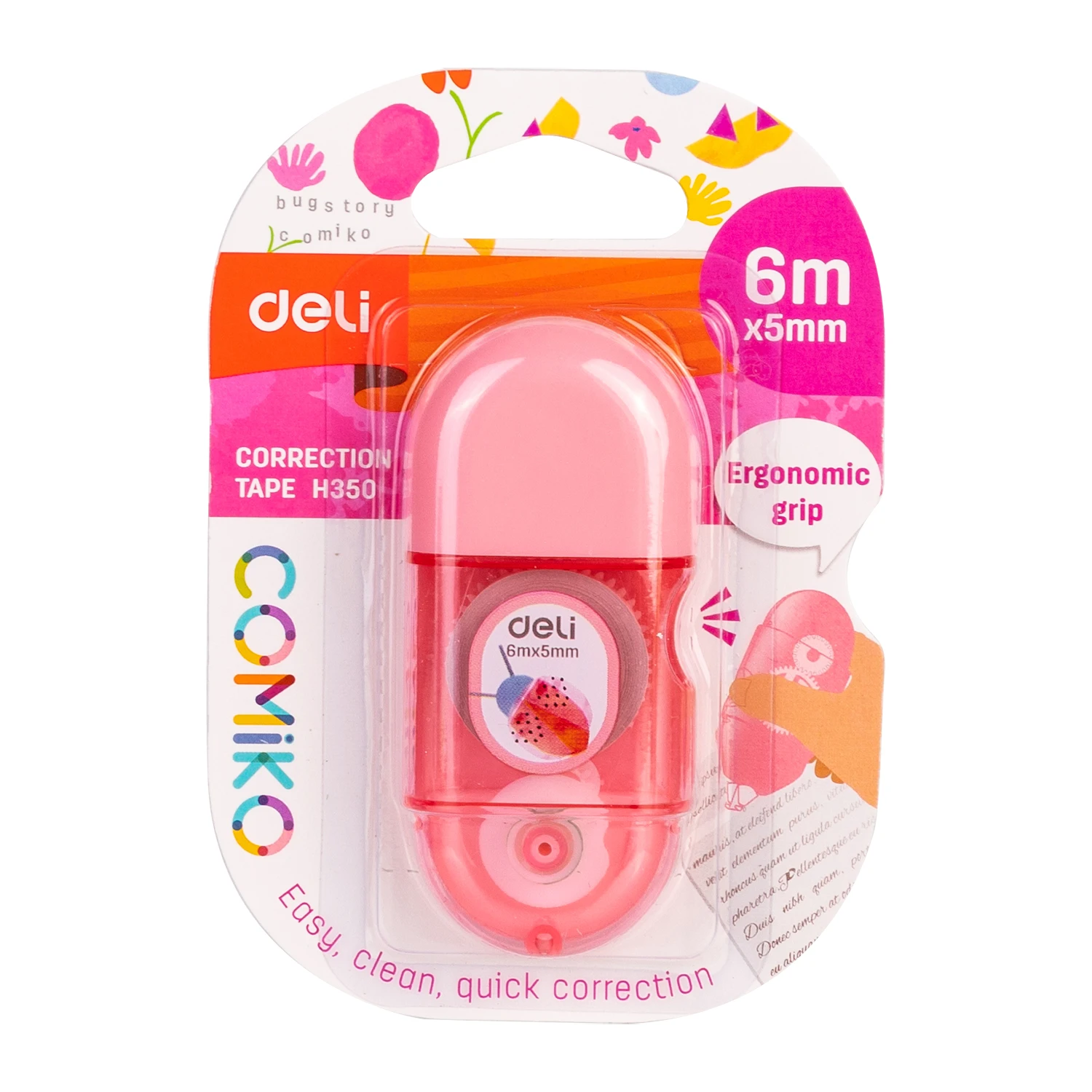 Корректирующая лента Deli Portable Kawaii White Out Corrector для школы и офиса подарочный набор EH350
