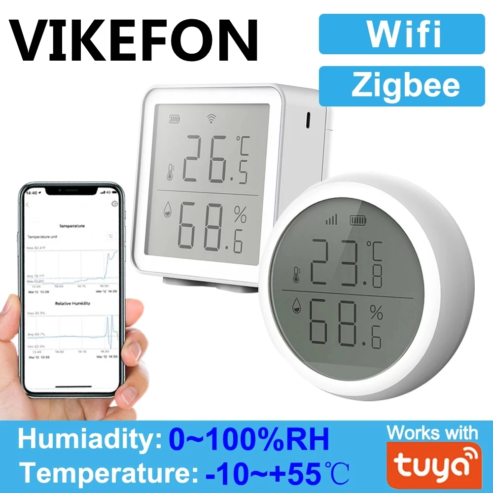 Датчик температуры и влажности Tuya Wi-Fi Zigbee контроллер внутренний гигрометр