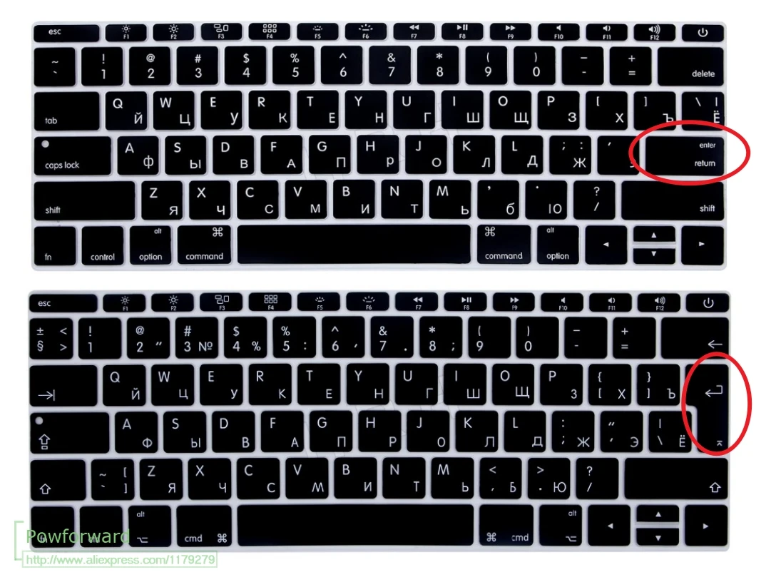 Для Macbook Pro 13 &quotA1708 (2017 выпуск без сенсорной панели) для 12&quot A1534 Retina русский