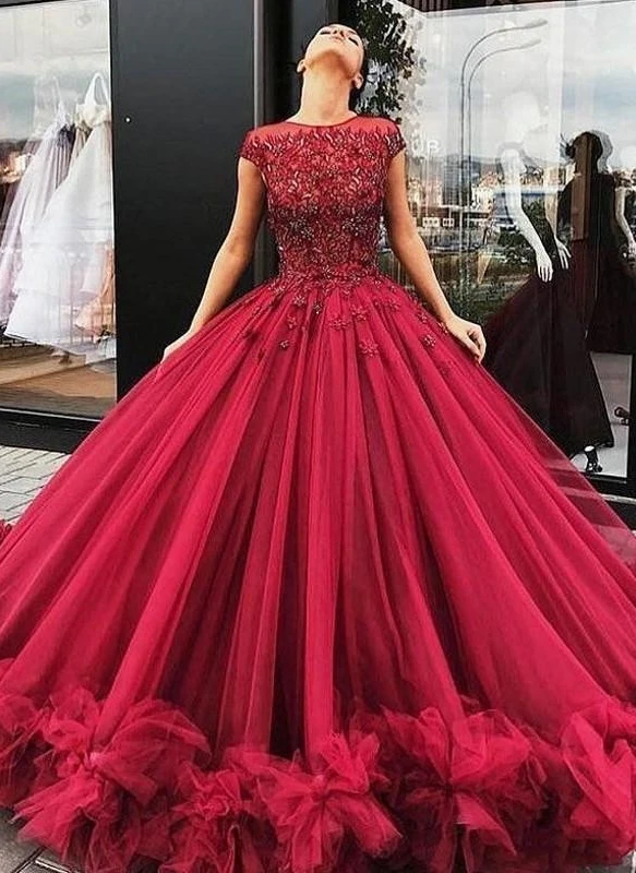 Винтажное платье Бургунди недорогие платья Quinceanera принцесса овальное Тюлевое с
