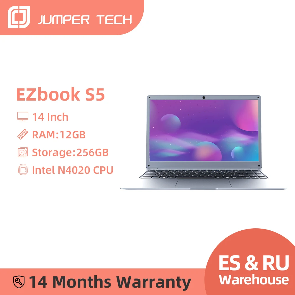 Jumper EZbook S5 14-дюймовый ноутбук 12 ГБ 256 1920*1080 Экран ультратонкий Intel Celeron Windows 10