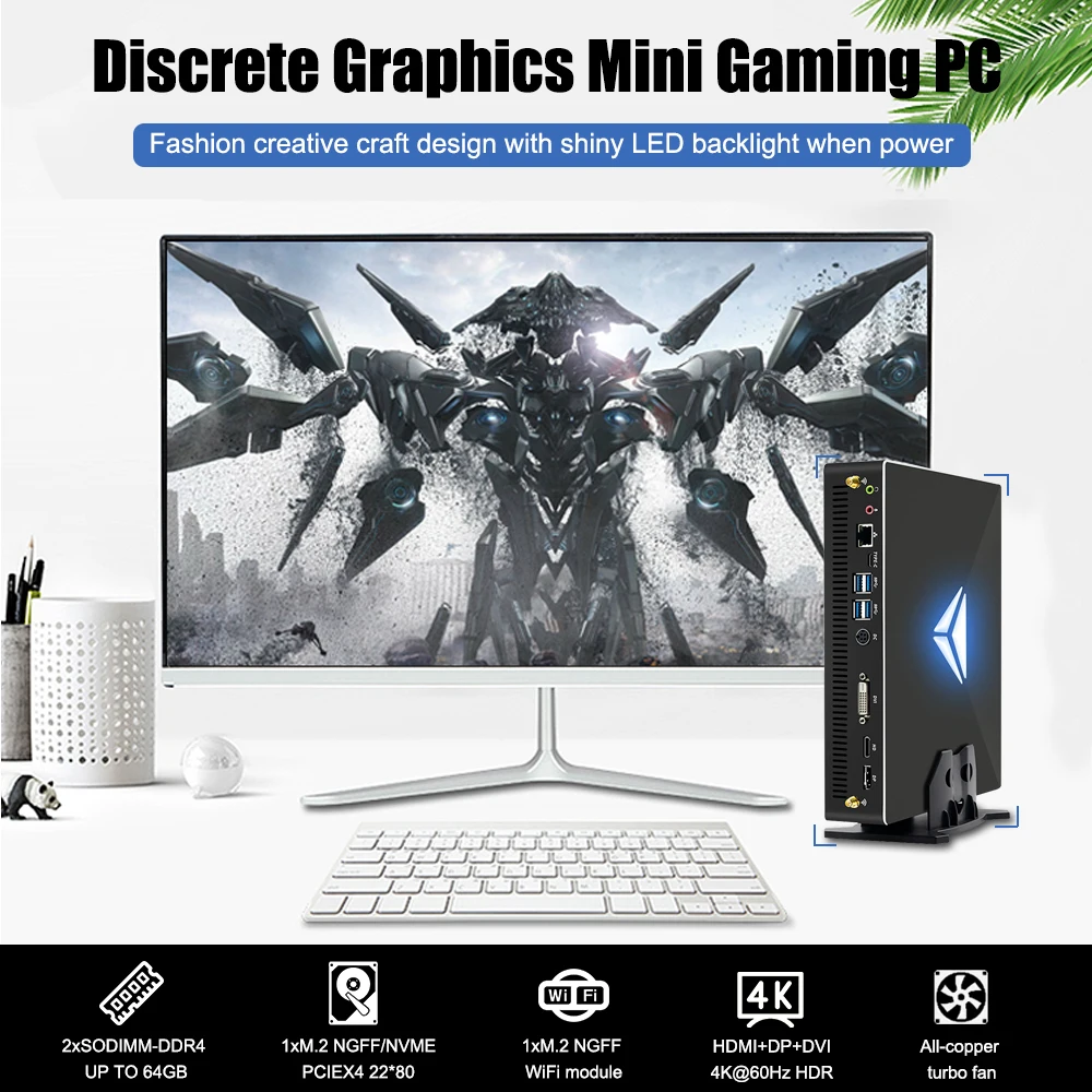 Игровой компьютер Intel i5-9400F 6 ядер потоков i7 9700F i3 9100F Nvidia GTX 1050TI мини ПК Видеокарта