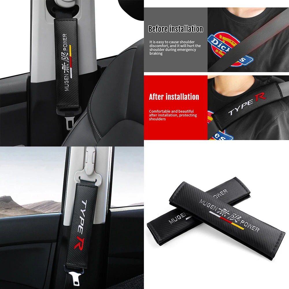 1/2 шт. для Honda Mugen TYPER CIVIC эмблема автомобильный чехол из углеродного волокна ремня