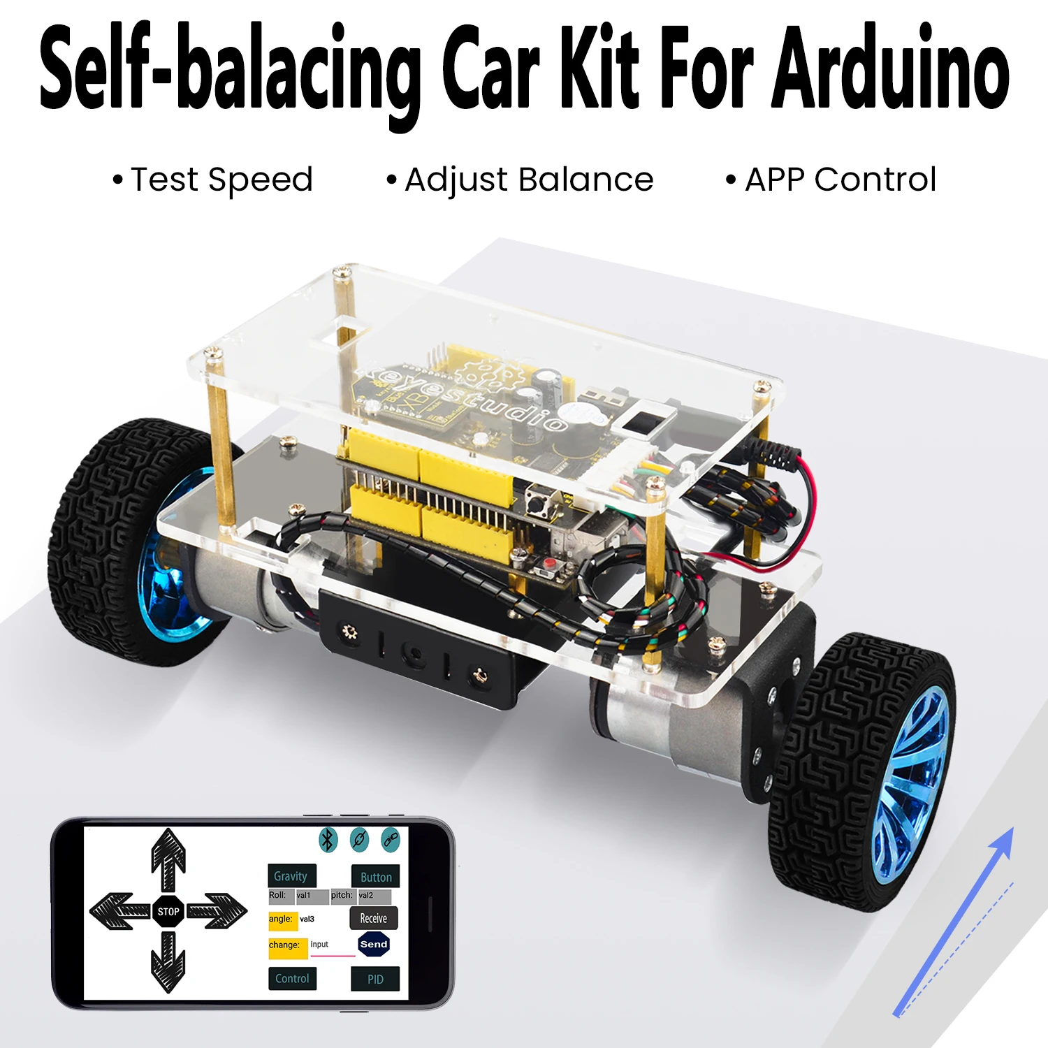 Набор для сборки робота-машинки со сбалансированной системой Keyestudio для Arduino, электронный DIY-набор STEM-игрушек для детей.