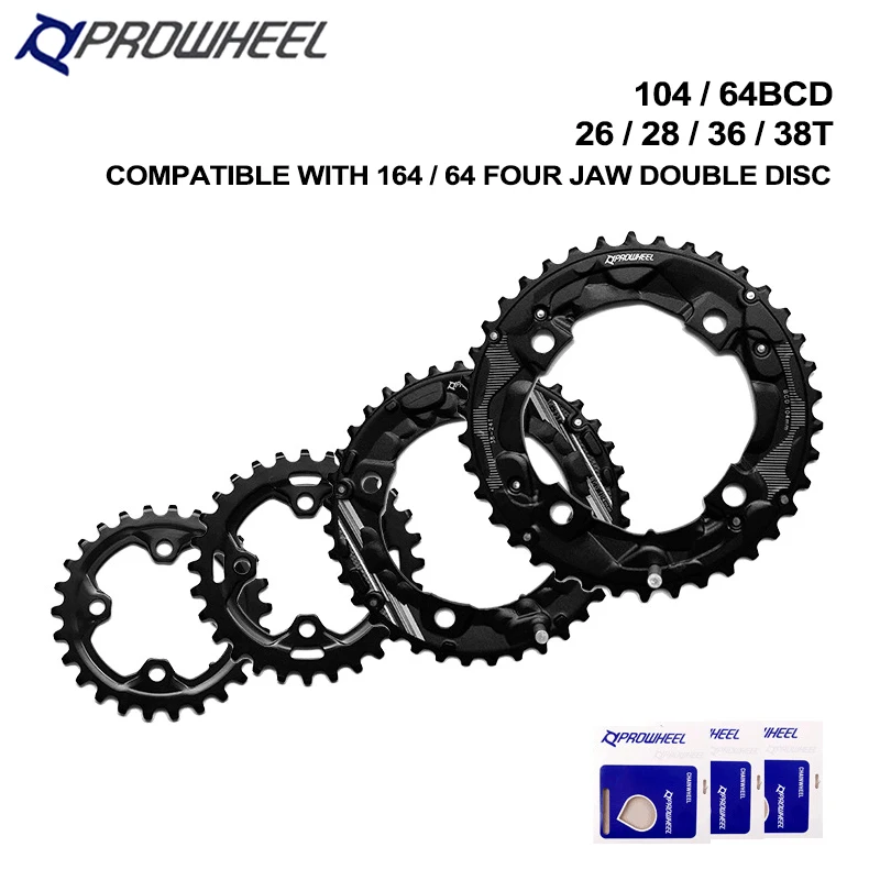 Звездочки для велосипеда PROWHEEL 104/64BCD MTB двойная Звездочка 26T 28T 36T 38T 10/11 скоростной