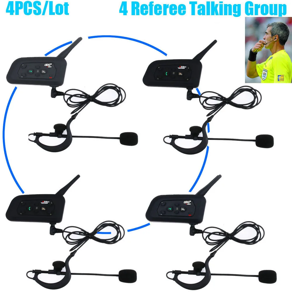 4 шт./компл. Vnetphone Bluetooth внутренняя связь полностью дуплексный футбольный тренер