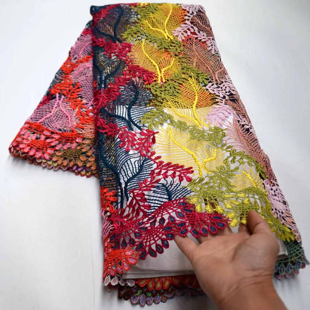 Новинка 2021 Водорастворимая африканская кружевная ткань из гипюра красивая