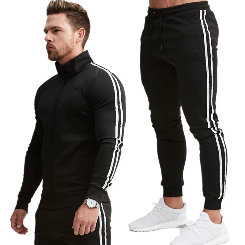 Men Sports Casual Wear Zipper Fashion Tide Hoodies male sweat track suit jacket hoodie Mens sporting suits | Мужская одежда