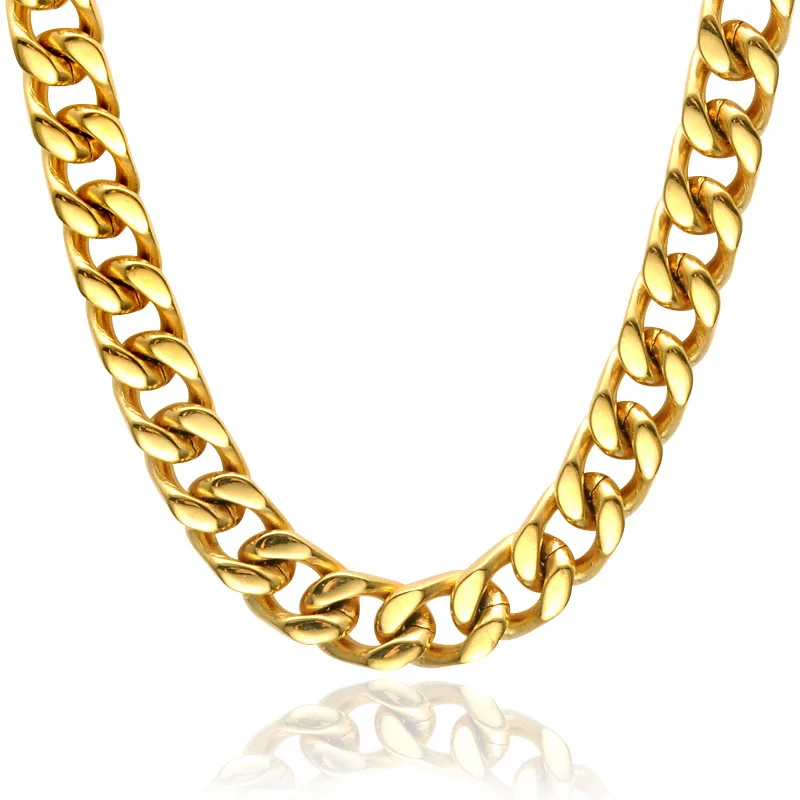 Мужское ожерелье в стиле хип-хоп модные цепи из нержавеющей стали панцирное