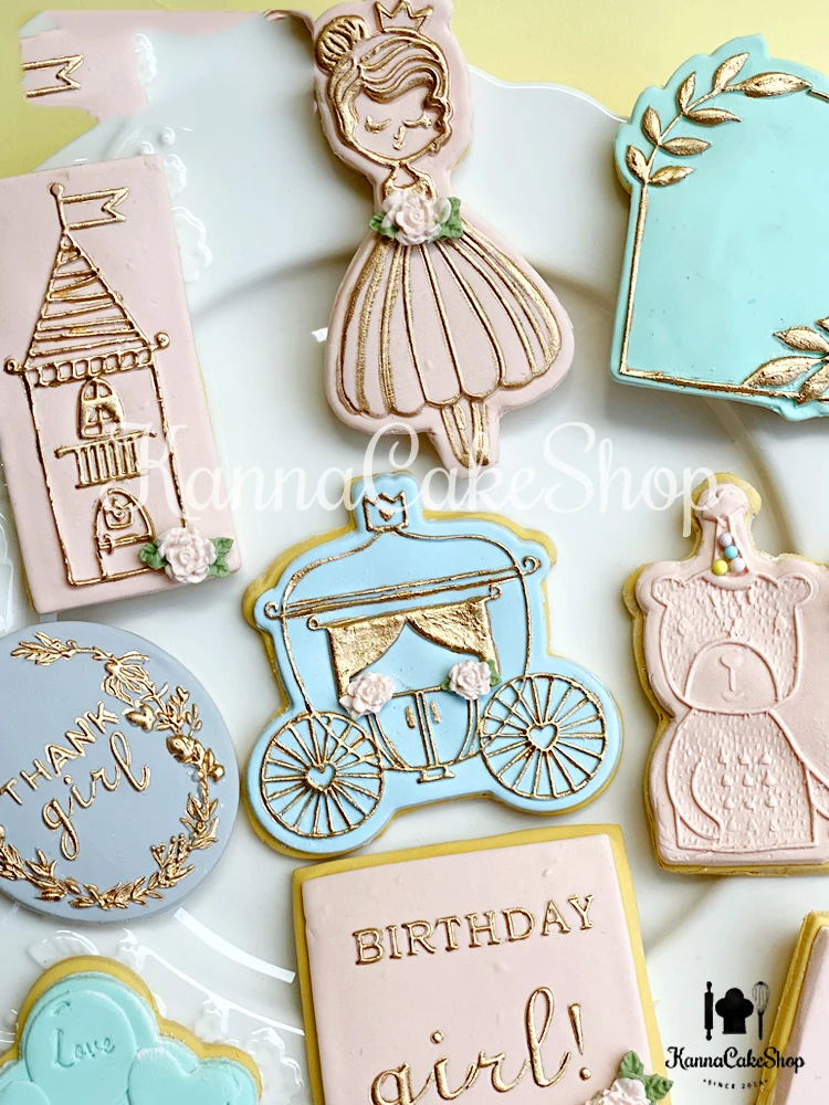 С Днем Рождения принцесса девушка помадка тиснение и резак набор формы милый