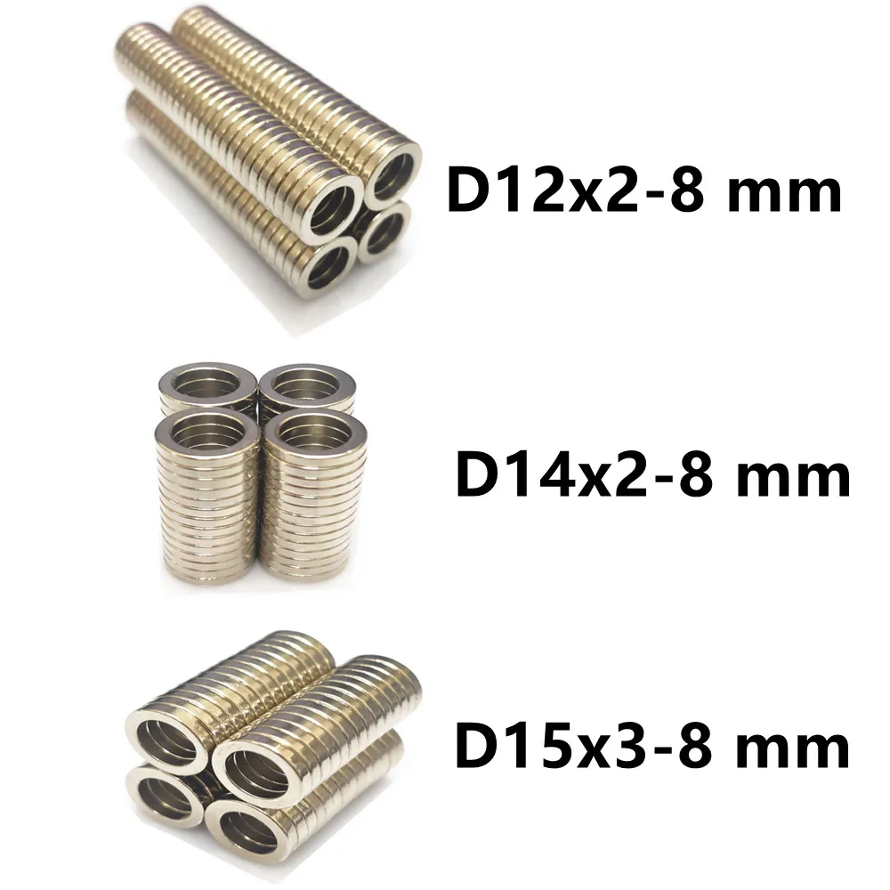 Кольцевой магнит 12*2 14*2 15*3 отверстия 8 N35 NdFeB 12x2-8 14x2-8 15x3-8 неодимовые магниты для