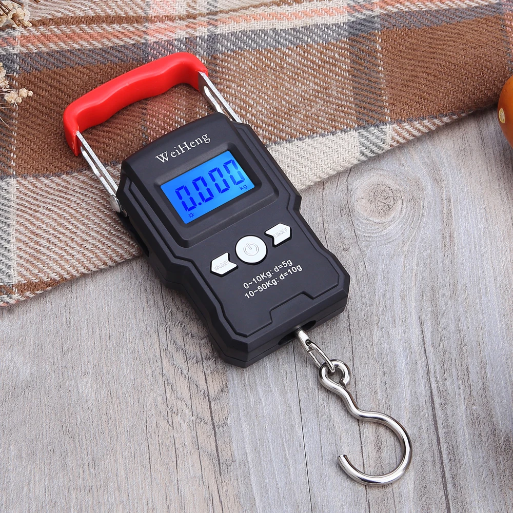 Portable 50Kg/5g LCD Digital Display Backlight Hanging Hook Scale Double Accuracy Fishing Travel Mini Electronic Weighing | Инструменты