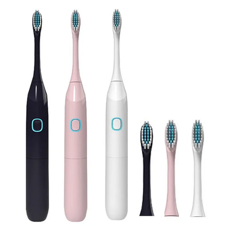 Электрическая зубная щетка для детей и взрослых на батарейках с 2 насадками