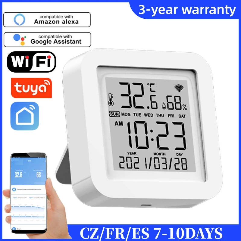 Умный термометр Tuya с Wi-Fi и гигрометром внутренний гигрометр ЖК-дисплеем