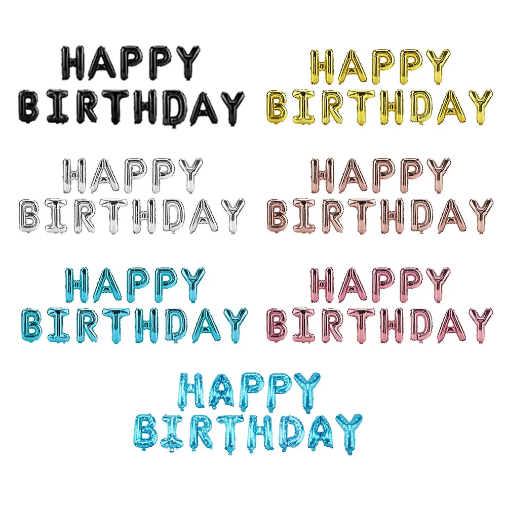 16 &quotписьмо с днем рождения алюминиевые фольги Воздушные шары вечерние свадебные