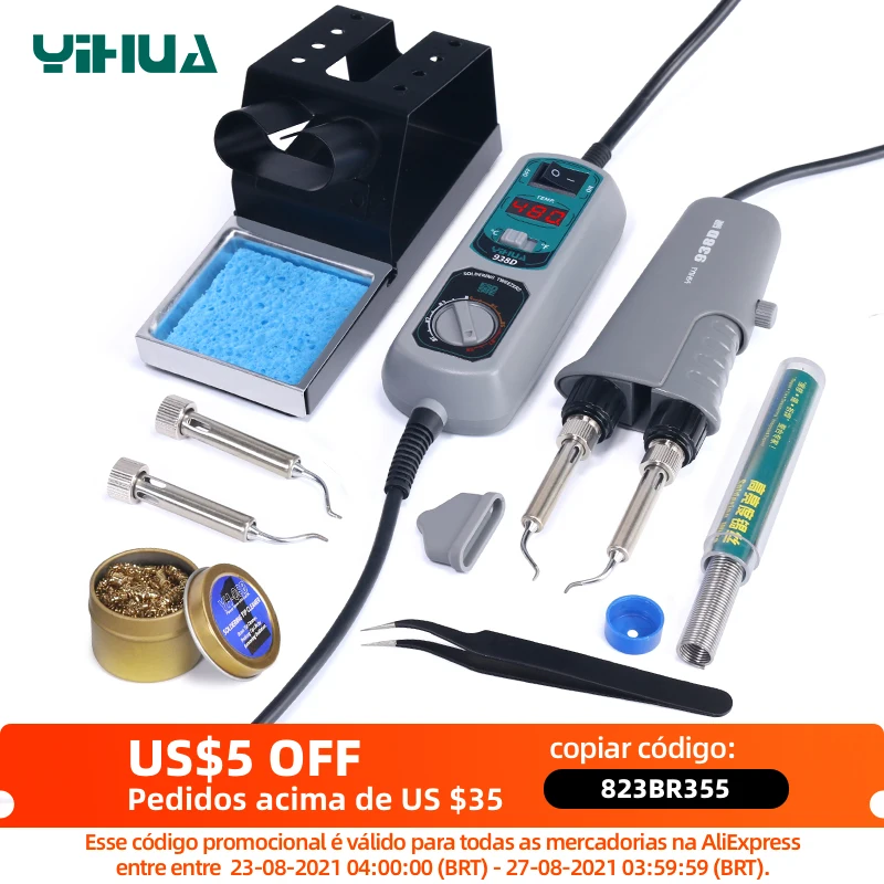 Паяльная станция YIHUA 938D переносные пинцеты паяльная 110 В 220 набор для демонтажа
