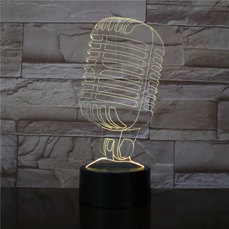 3D лампа микрофон визуальный светильник эффект Потрясающий подарок для ребенка