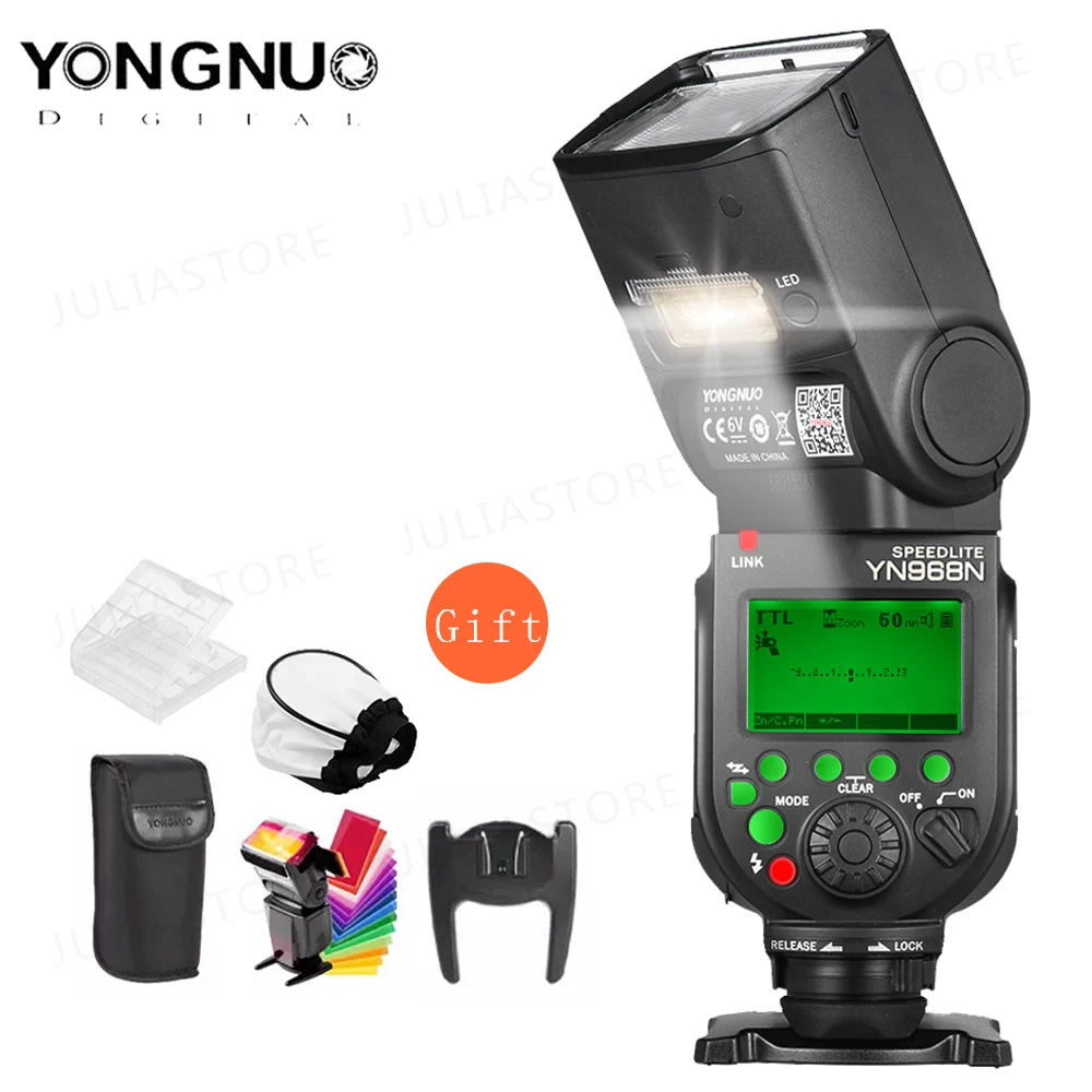 Беспроводная вспышка YONGNUO YN968N Speedlite TTL 1/8000 со светодиодсветильник кой для Canon Nikon
