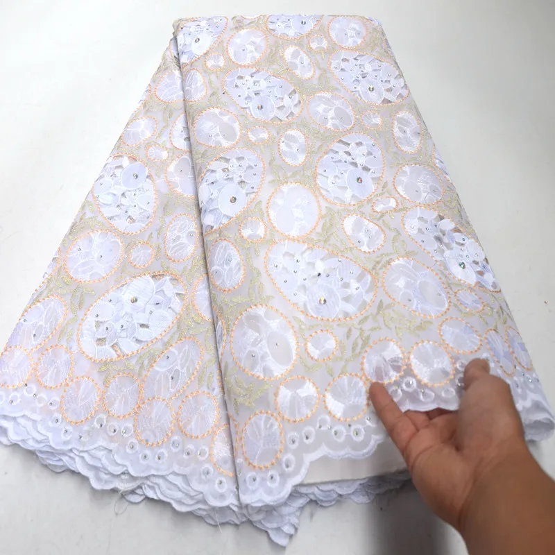 5 ярдов ручная работа органза кружевная африканская ткань с большими отверстиями