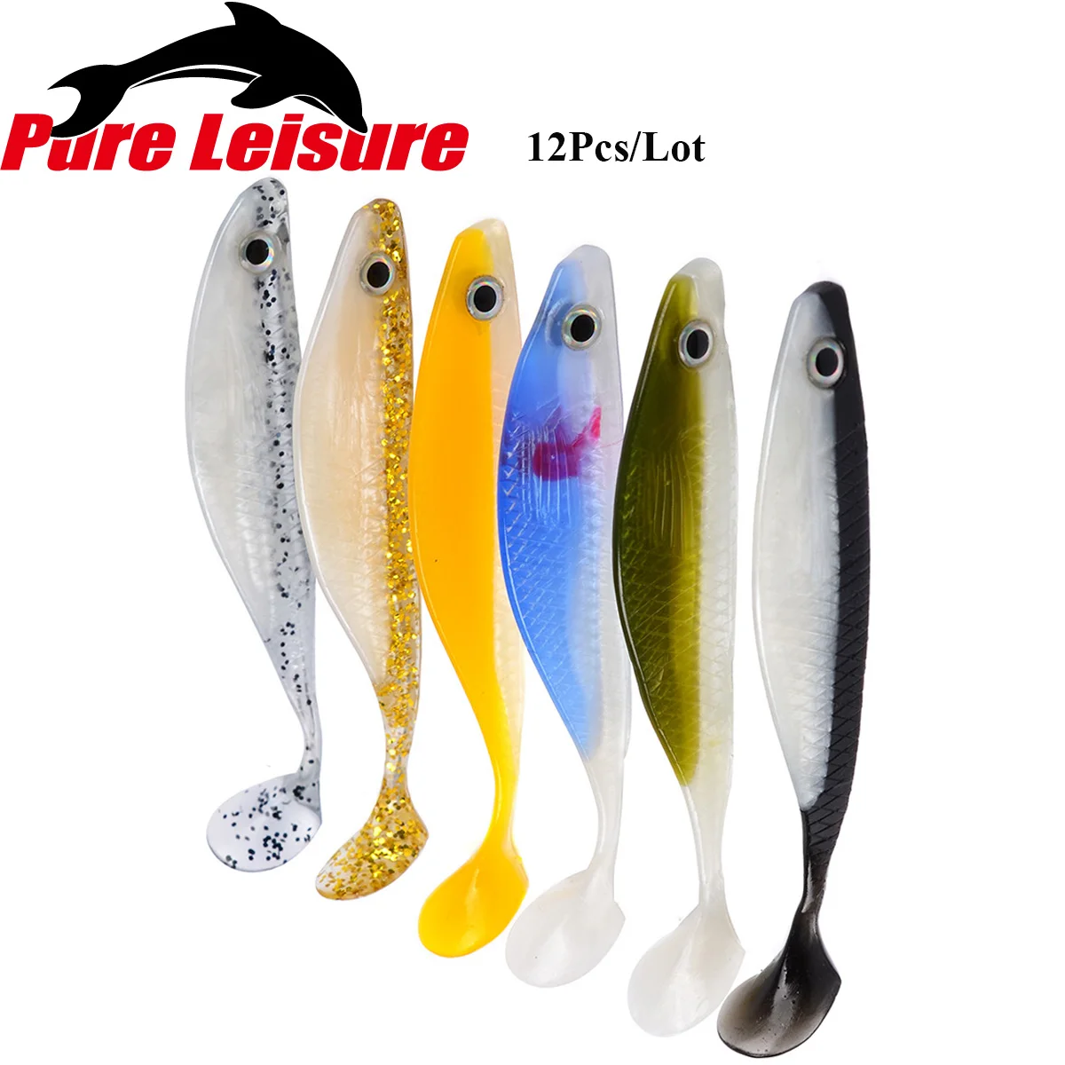PureLeisure 12 шт Pescar leurres nouveaute Shiner Воблер для рыболовной наживки Swimbait Silicone Whopper Plopper