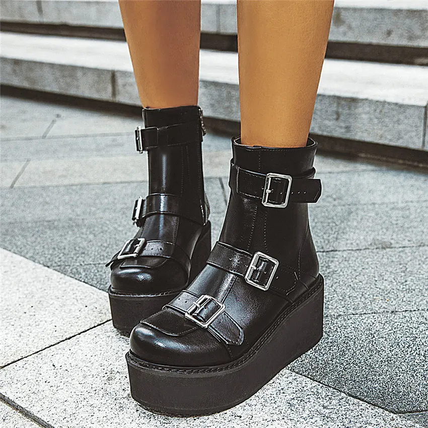 Новинка Туфли-оксфорды для женщин Обувь на танкетке и высоком каблуке в стиле