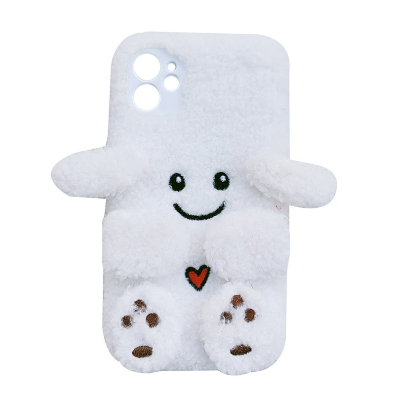 Роскошный плюшевый мягкий чехол с полной защитой для Iphone 12 милый собакой