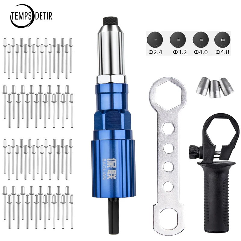 2.4mm-4.8mm Rivet Gun Adapter Head Cordless Riveting Tool Insert Nut To Pull Suitable For Electric Drill | Инструменты