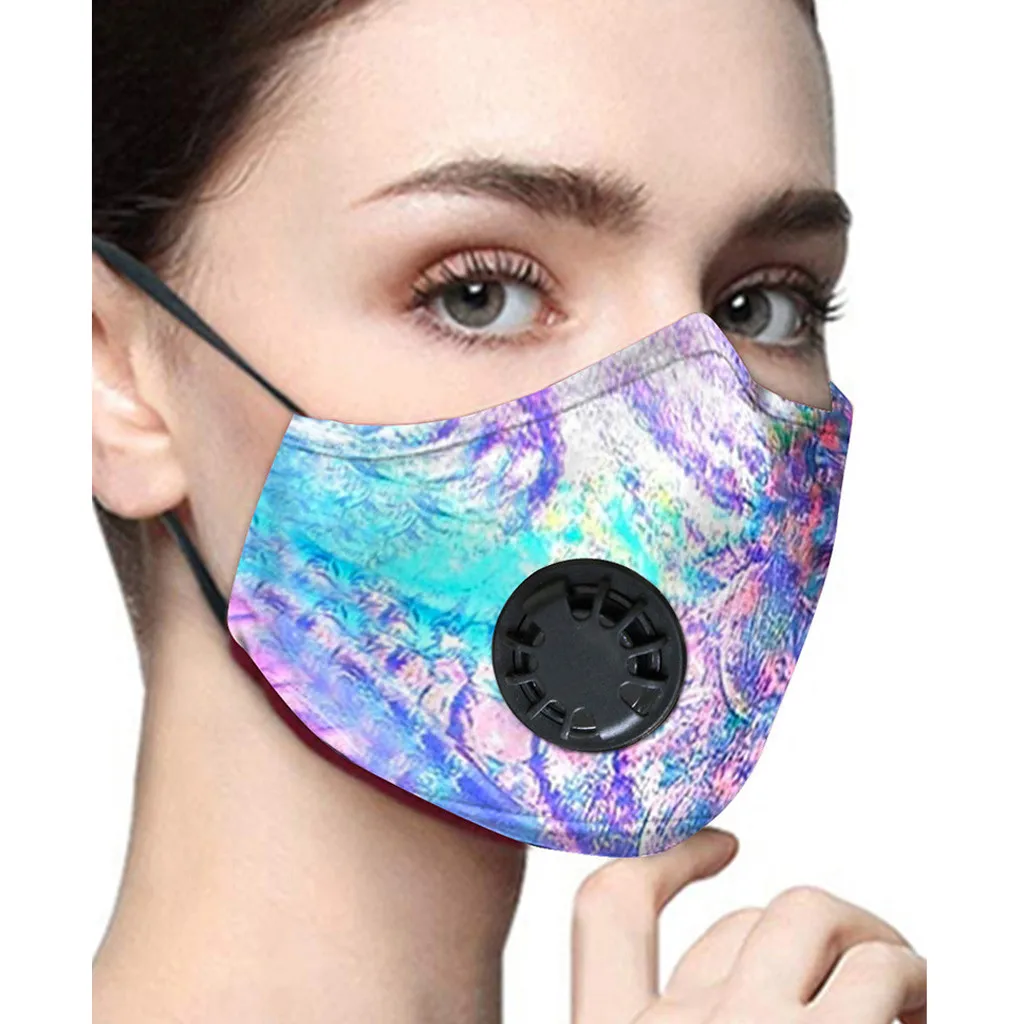 Многоразовые маски с рисунком для лица рта крышка карбоновый фильтр клапаны