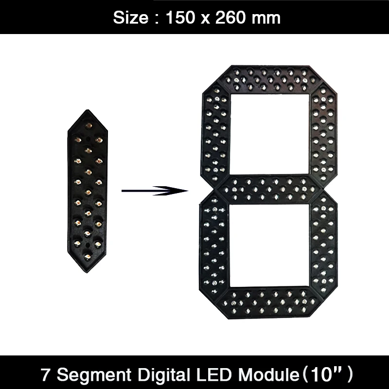 4 шт./лот 10 &quotдюймовый 7-сегментный дисплей с цифровым дисплеем Размер модуля 150*260