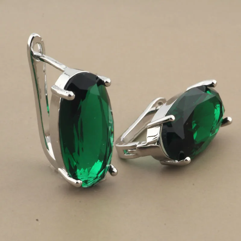 Серьги-подвески женские Овальные в форме яйца с фианитами | Украшения и