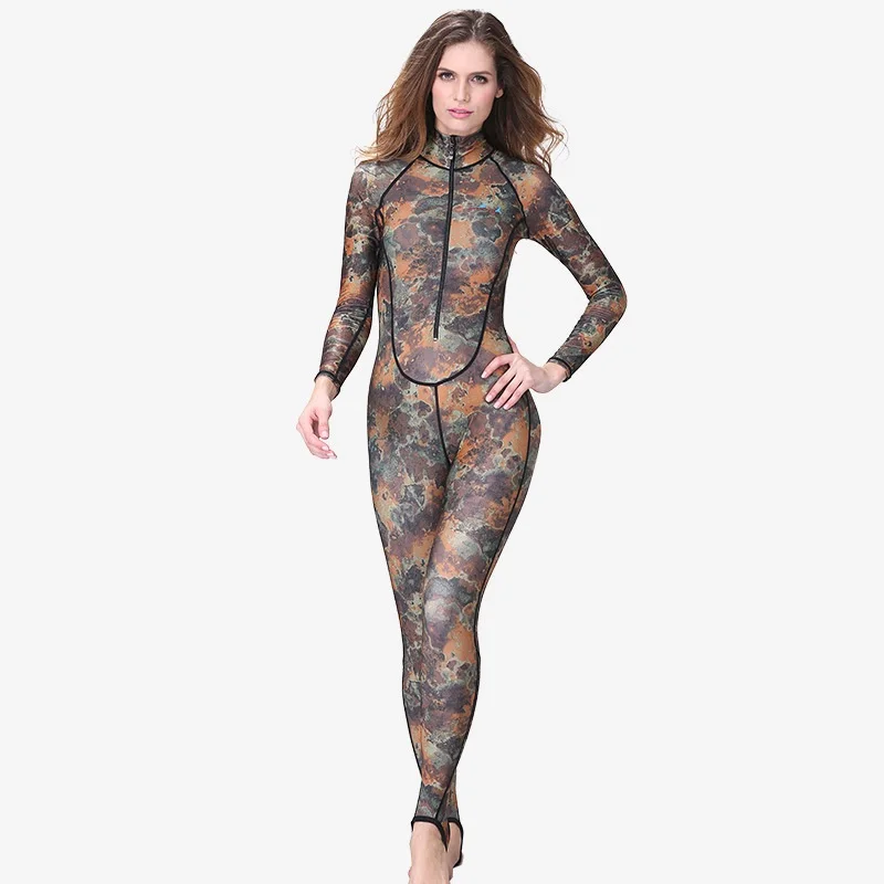 Women One Piece Wetsuit 1mm Diving Suit Camo Surf Waterproof UV Sun Protection Breathable Swimming Snorkeling | Спорт и развлечения