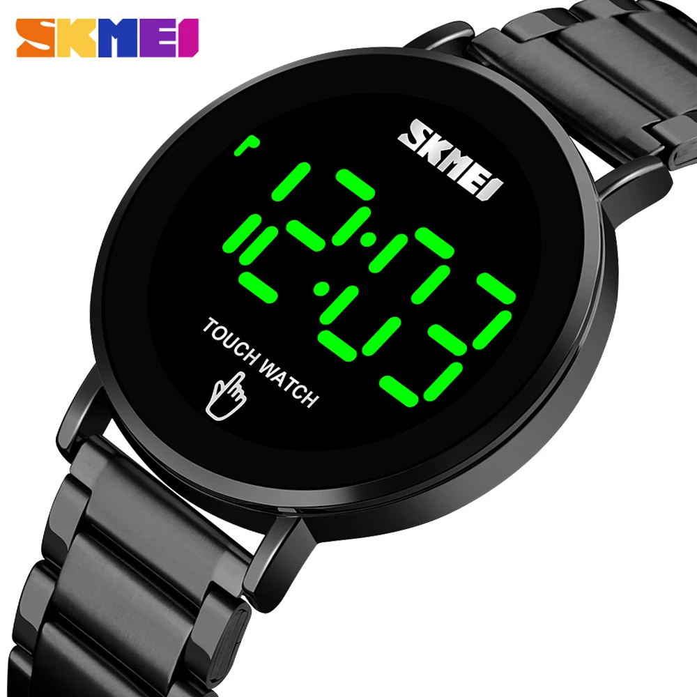Часы мужские SKMEI 1550 из нержавеющей стали водонепроницаемые со светодиодной