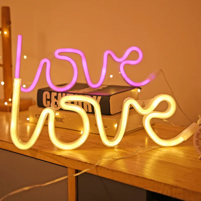 Love Neon Lights LED letter Shape Confession Valentine's proposal wedding party Decoration Battery USB light | Лампы и освещение