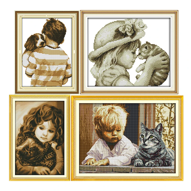 Набор для вышивки крестиком ручной работы серии Kid &amp pet 11CT14CT DMC с печатным